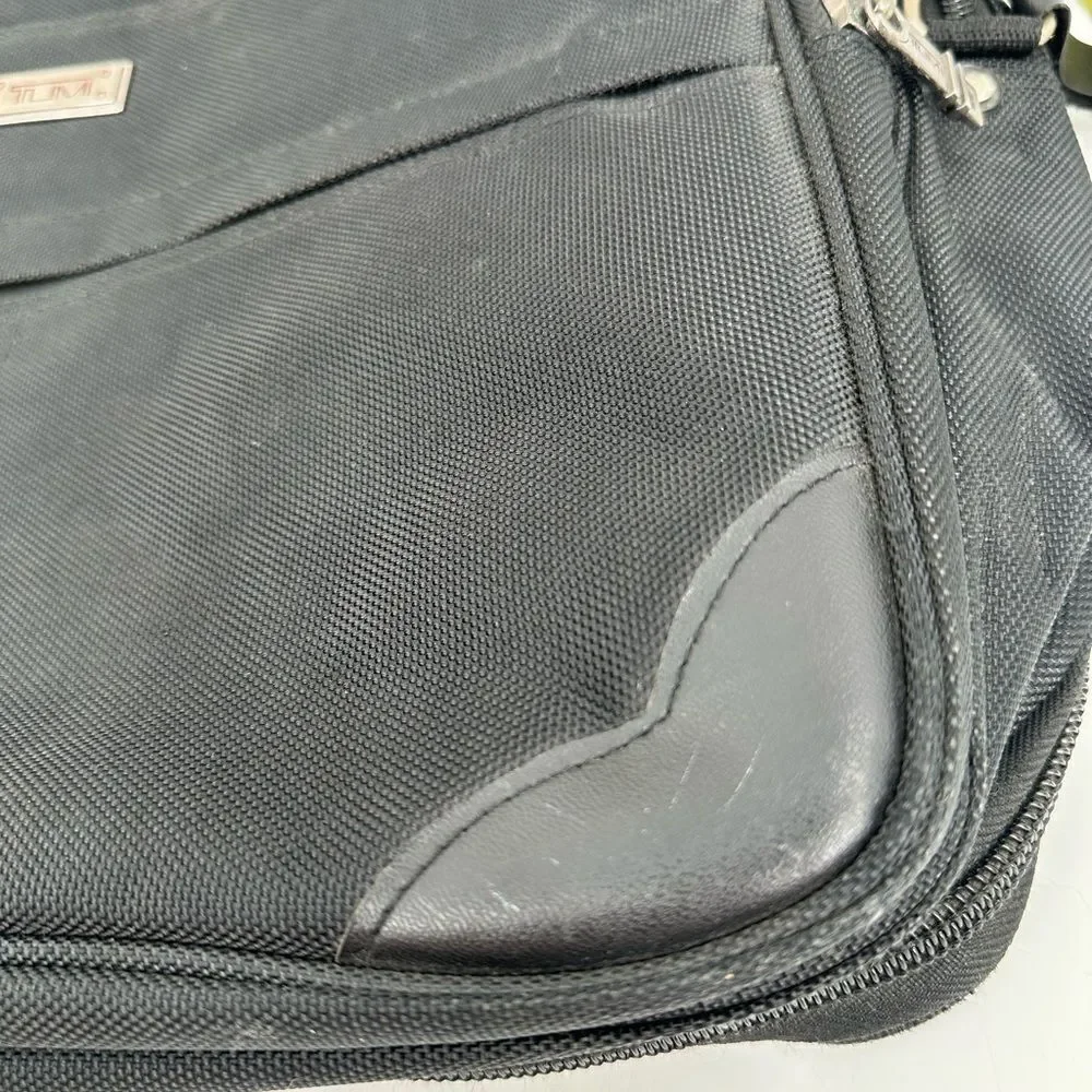 Tumi Organizer Portfolio Briefcase Laptop Bag Black Travel Bag Flawed